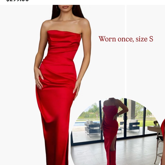 House of CB Strapless Scarlet Gown - Picture 1 of 1